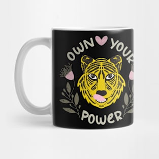 Own Your Power Tiger Heart Floral Women's T-Shirt Mug